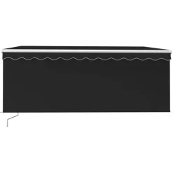 Sale FinePRICE Manuaalisesti kelattava markiisi 2 verhoilla 3x2,5m sininen/valkoinen