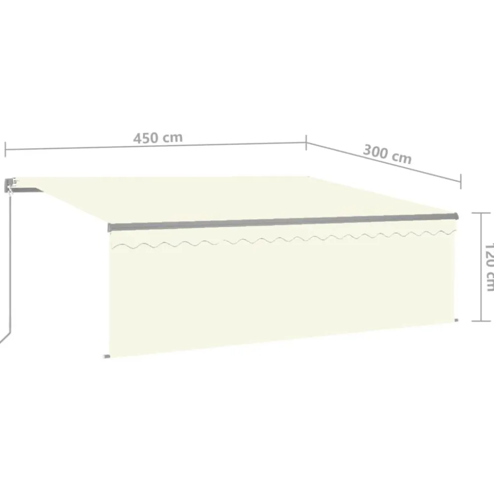 Discount FinePRICE Manuaalisesti kelattava markiisi verhoilla 3x2,5 m kerma