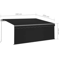 Discount FinePRICE Manuaalisesti kelattava markiisi verhoilla 3x2,5 m kerma