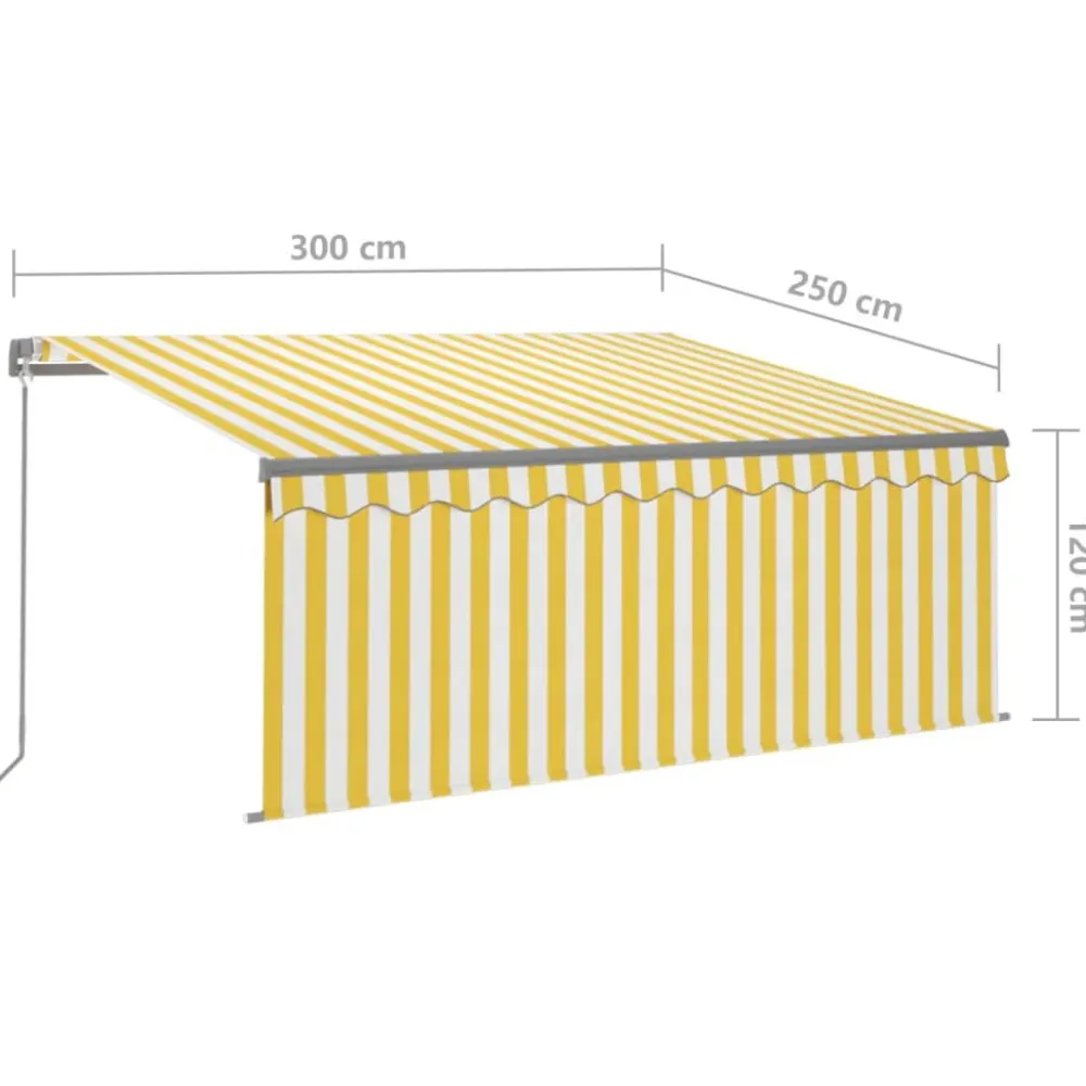 Discount FinePRICE Manuaalisesti kelattava markiisi verhoilla 3x2,5 m kerma