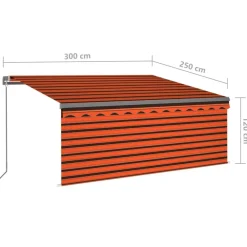 Discount FinePRICE Manuaalisesti kelattava markiisi verhoilla 3x2,5 m kerma