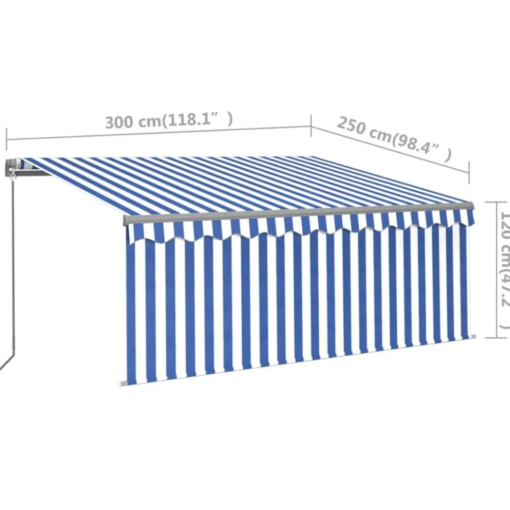 Discount FinePRICE Manuaalisesti kelattava markiisi verhoilla 3x2,5 m kerma