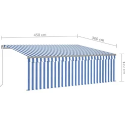Discount FinePRICE Manuaalisesti kelattava markiisi verhoilla 3x2,5 m kerma
