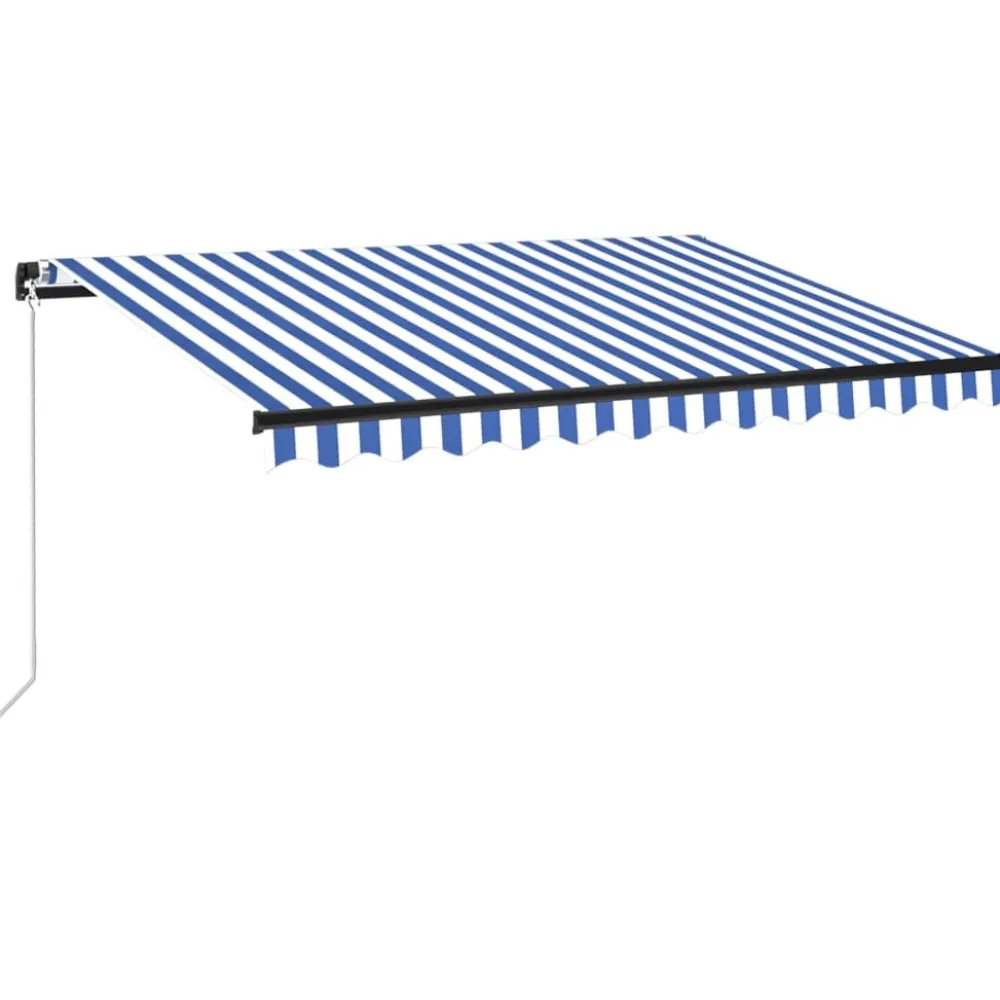 Outlet FinePRICE Manuaalisesti sisäänkelattava markiisi LEDillä 350x250 cm kermanvalkoinen