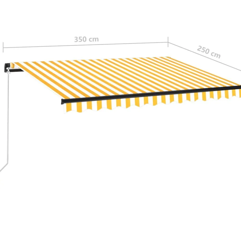 Outlet FinePRICE Manuaalisesti sisäänkelattava markiisi LEDillä 350x250 cm kermanvalkoinen