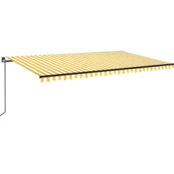 Outlet FinePRICE Manuaalisesti sisäänkelattava markiisi LEDillä 350x250 cm kermanvalkoinen