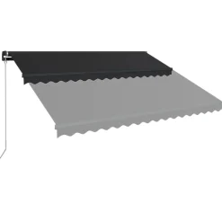 Outlet FinePRICE Manuaalisesti sisäänkelattava markiisi LEDillä 350x250 cm kermanvalkoinen