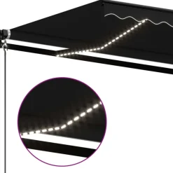 Outlet FinePRICE Manuaalisesti sisäänkelattava markiisi LEDillä 350x250 cm kermanvalkoinen