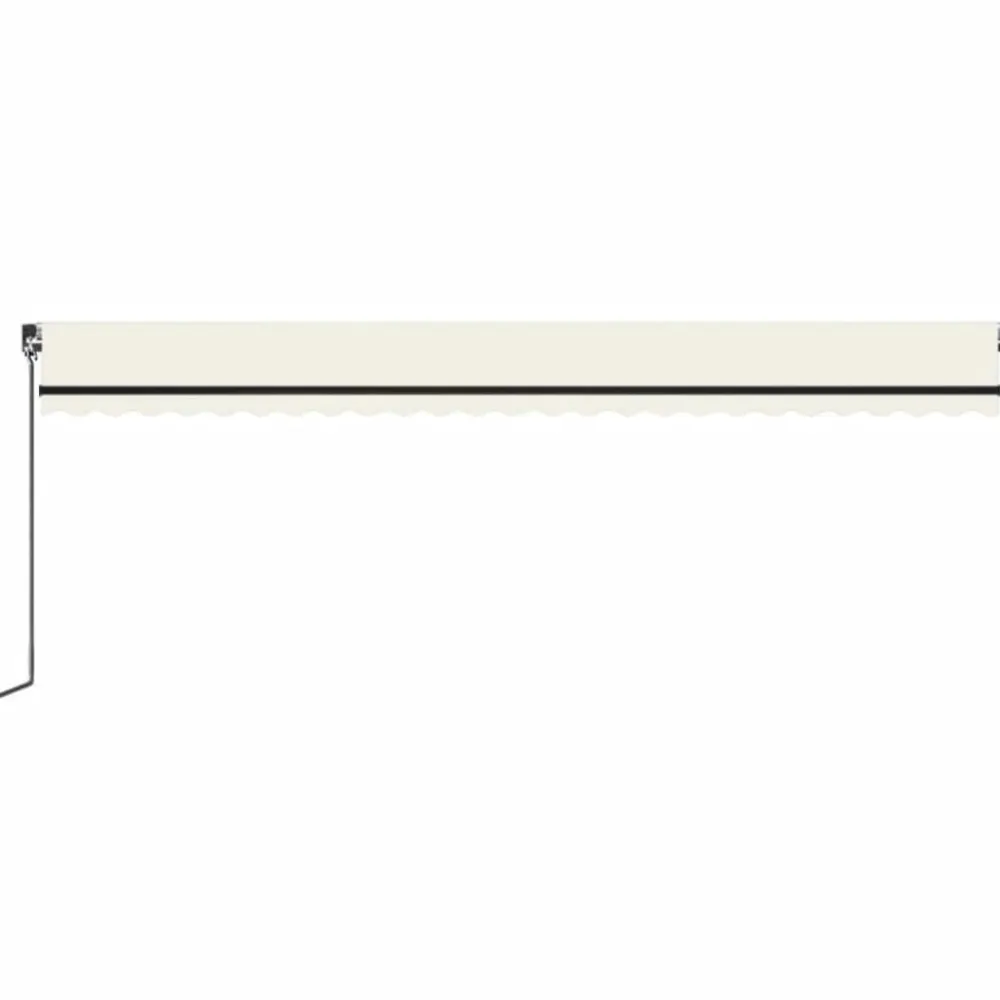 Outlet FinePRICE Manuaalisesti sisäänkelattava markiisi LEDillä 350x250 cm kermanvalkoinen