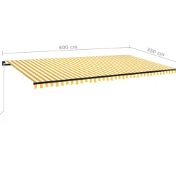 Outlet FinePRICE Manuaalisesti sisäänkelattava markiisi LEDillä 350x250 cm kermanvalkoinen