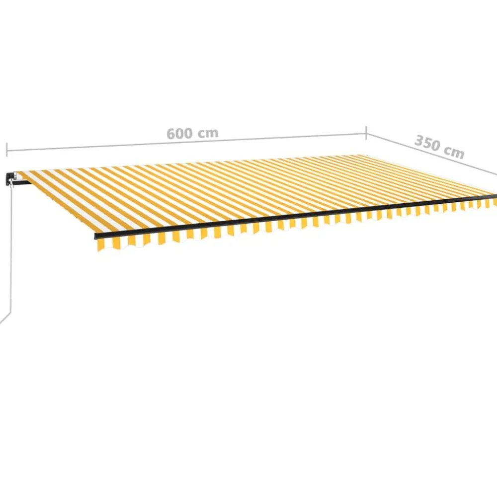 Outlet FinePRICE Manuaalisesti sisäänkelattava markiisi LEDillä 350x250 cm kermanvalkoinen