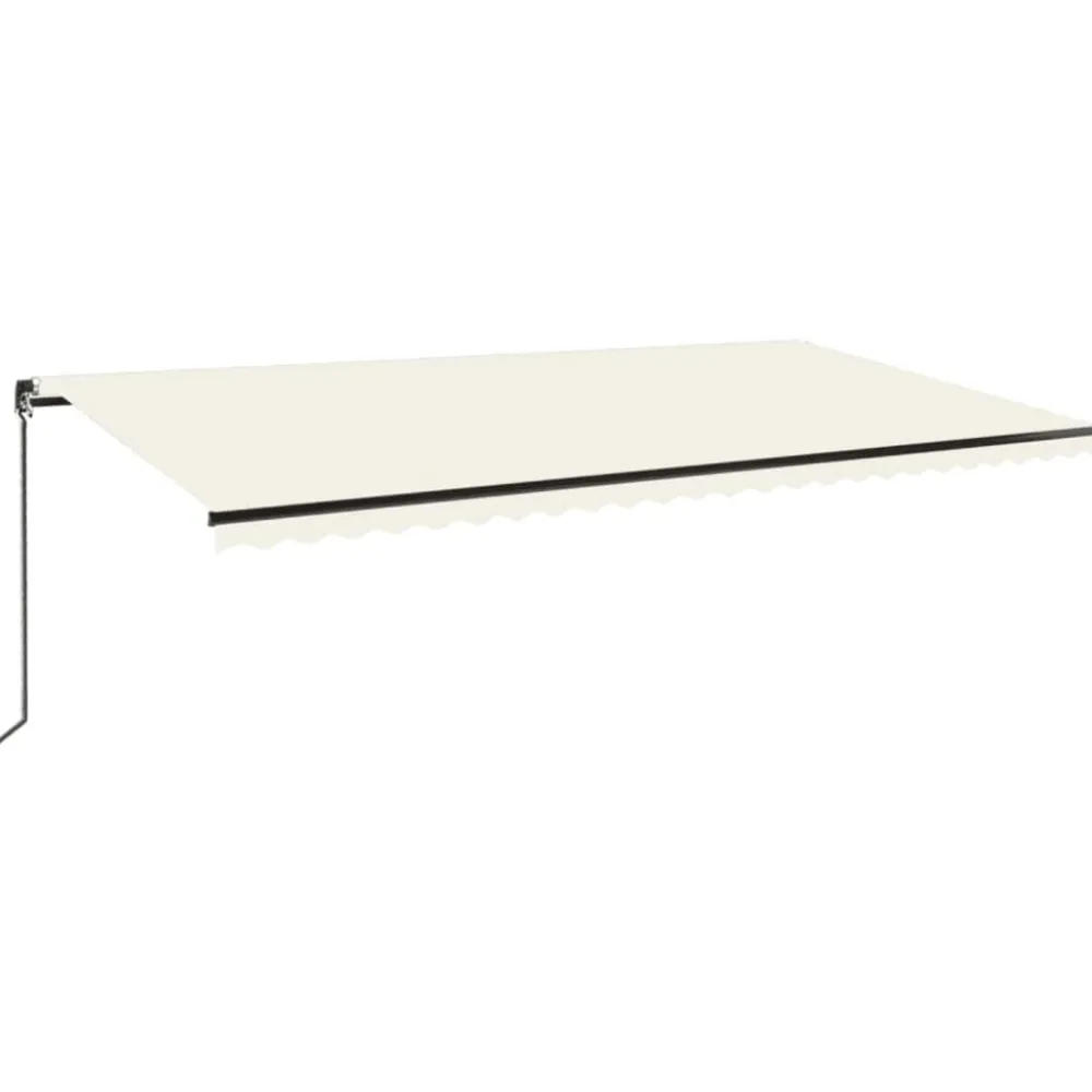 Outlet FinePRICE Manuaalisesti sisäänkelattava markiisi LEDillä 350x250 cm kermanvalkoinen