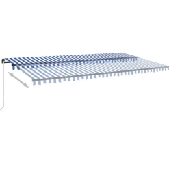 Outlet FinePRICE Manuaalisesti sisäänkelattava markiisi LEDillä 350x250 cm kermanvalkoinen