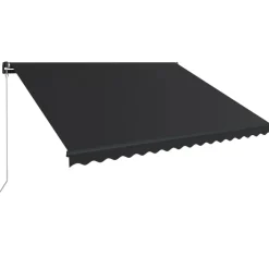 Outlet FinePRICE Manuaalisesti sisäänkelattava markiisi LEDillä 350x250 cm kermanvalkoinen