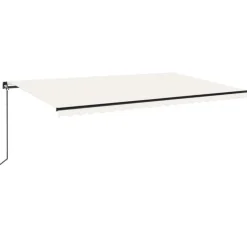 Outlet FinePRICE Manuaalisesti sisäänkelattava markiisi LEDillä 350x250 cm kermanvalkoinen