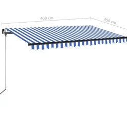 Outlet FinePRICE Manuaalisesti sisäänkelattava markiisi LEDillä 350x250 cm kermanvalkoinen