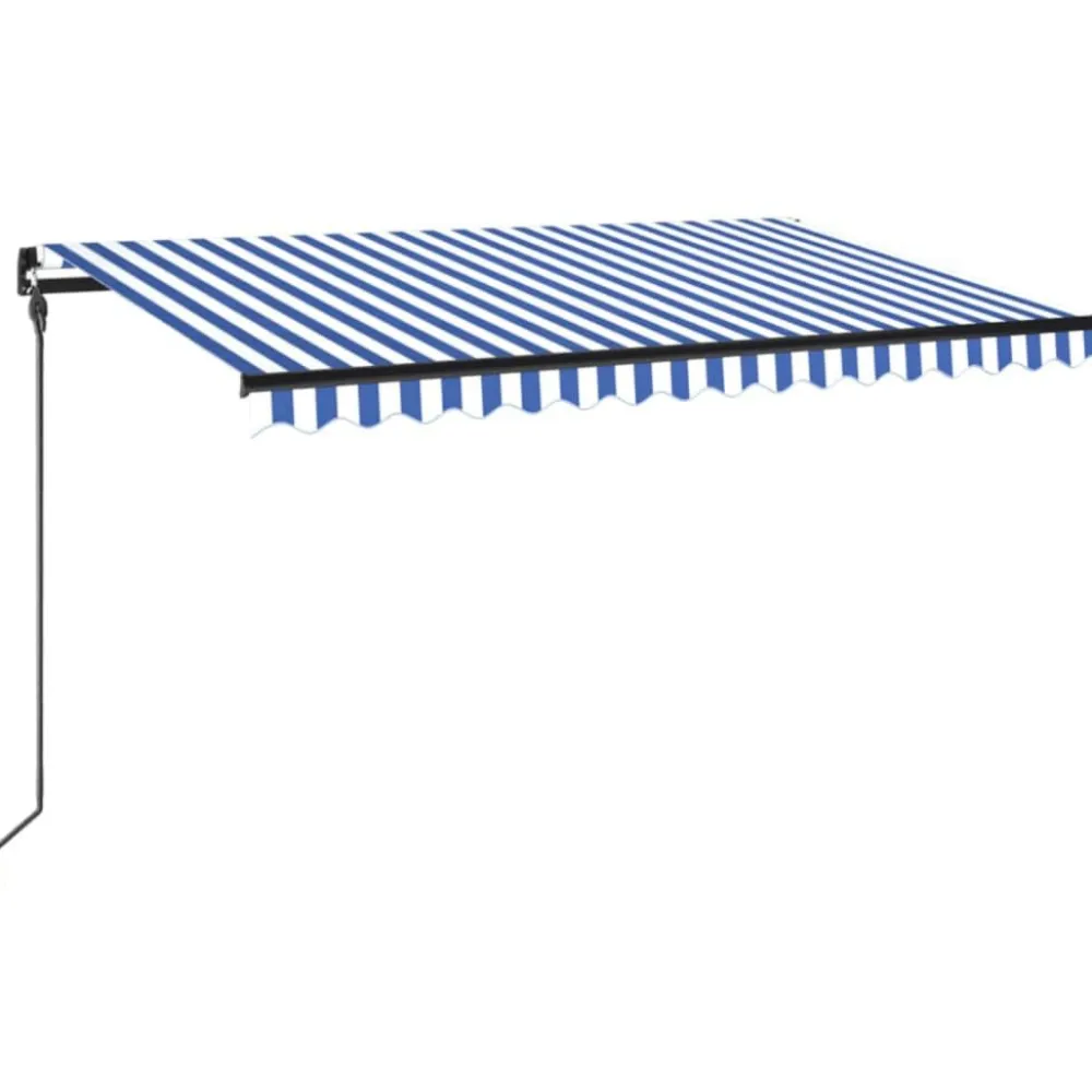Outlet FinePRICE Manuaalisesti sisäänkelattava markiisi LEDillä 350x250 cm kermanvalkoinen