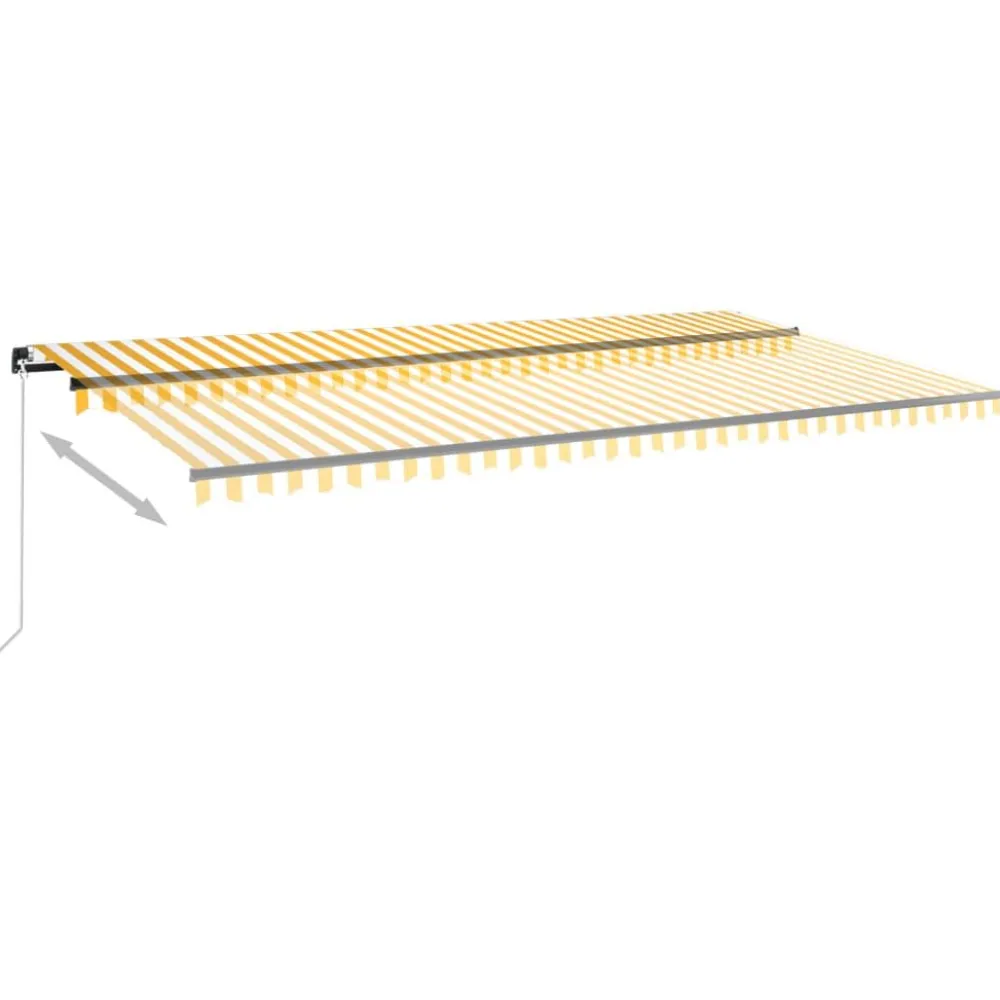 Outlet FinePRICE Manuaalisesti sisäänkelattava markiisi LEDillä 350x250 cm kermanvalkoinen