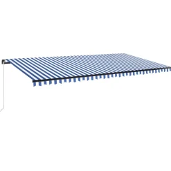 Outlet FinePRICE Manuaalisesti sisäänkelattava markiisi LEDillä 350x250 cm kermanvalkoinen