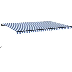 Outlet FinePRICE Manuaalisesti sisäänkelattava markiisi LEDillä 350x250 cm kermanvalkoinen