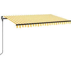 Outlet FinePRICE Manuaalisesti sisäänkelattava markiisi LEDillä 350x250 cm kermanvalkoinen