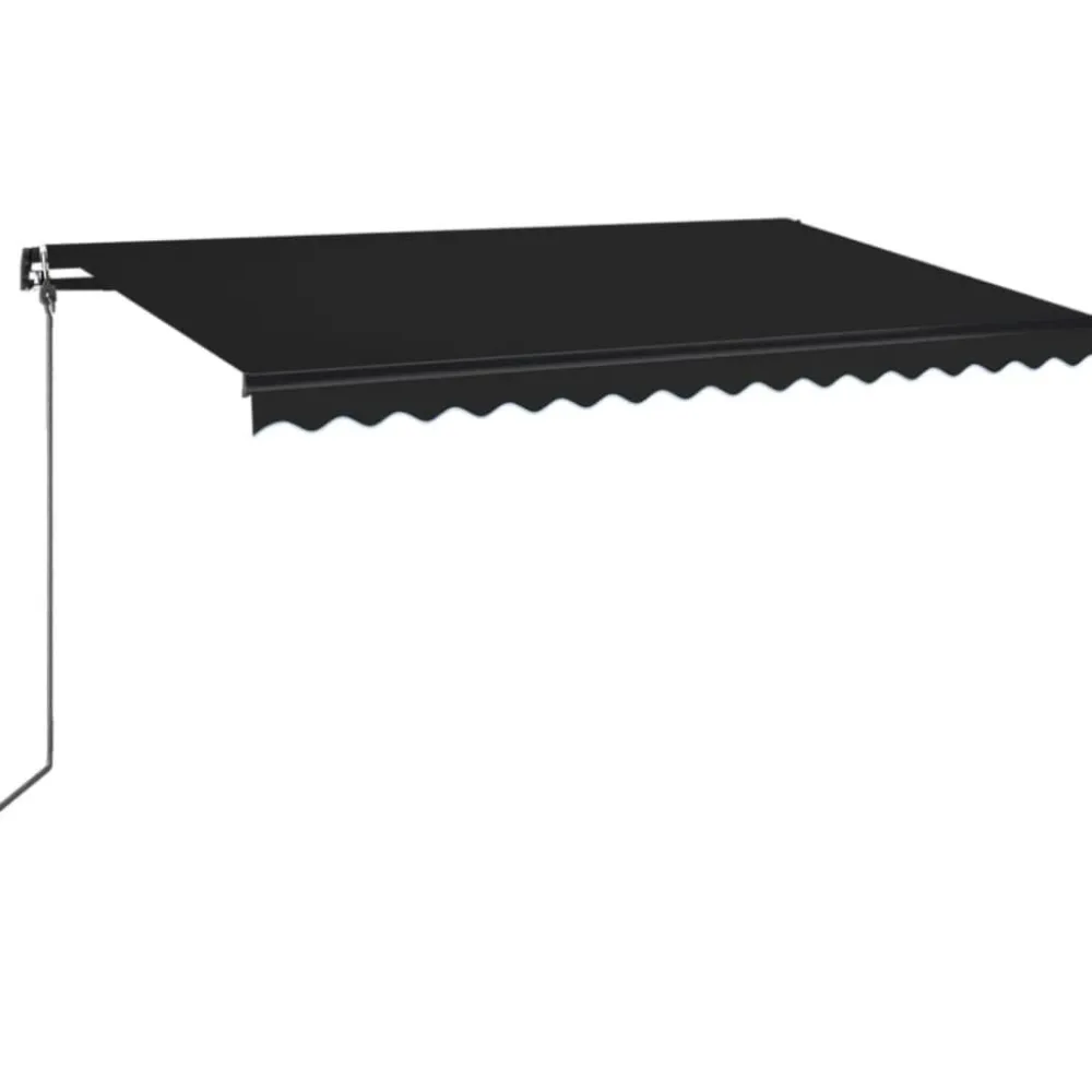 Outlet FinePRICE Manuaalisesti sisäänkelattava markiisi LEDillä 350x250 cm kermanvalkoinen