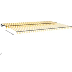 Outlet FinePRICE Manuaalisesti sisäänkelattava markiisi LEDillä 350x250 cm kermanvalkoinen