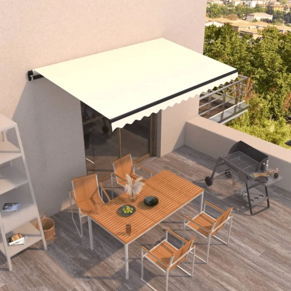 Best FinePRICE Manuaalisesti sisäänkelattava markiisi 1 300x250 cm sininen/valkoinen