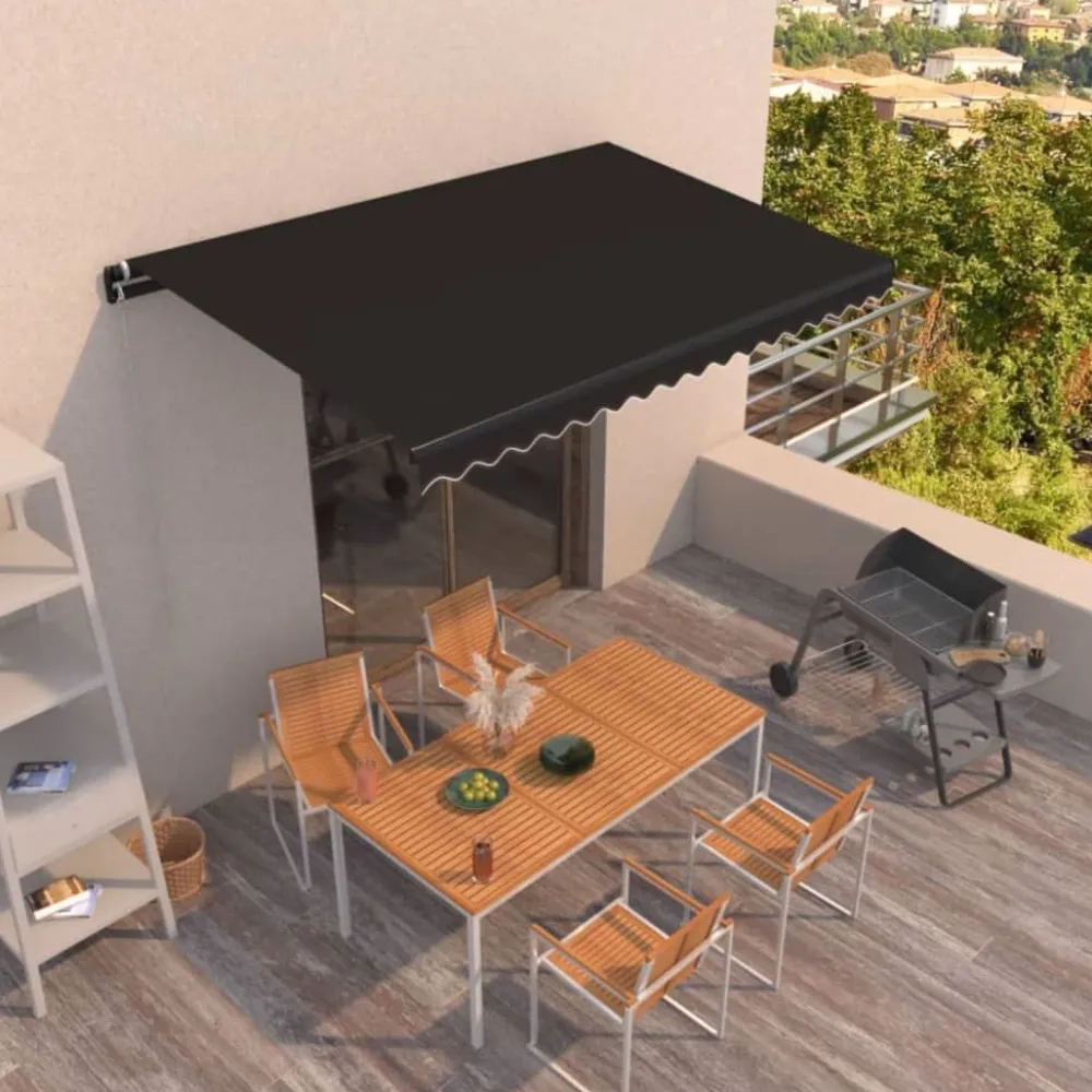 Best FinePRICE Manuaalisesti sisäänkelattava markiisi 1 300x250 cm sininen/valkoinen