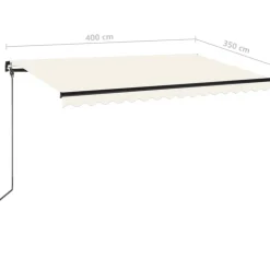 Best FinePRICE Manuaalisesti sisäänkelattava markiisi 1 300x250 cm sininen/valkoinen