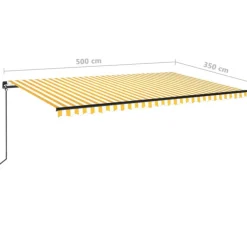 Best FinePRICE Manuaalisesti sisäänkelattava markiisi 1 300x250 cm sininen/valkoinen
