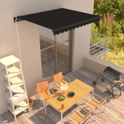 Best FinePRICE Manuaalisesti sisäänkelattava markiisi 1 300x250 cm sininen/valkoinen