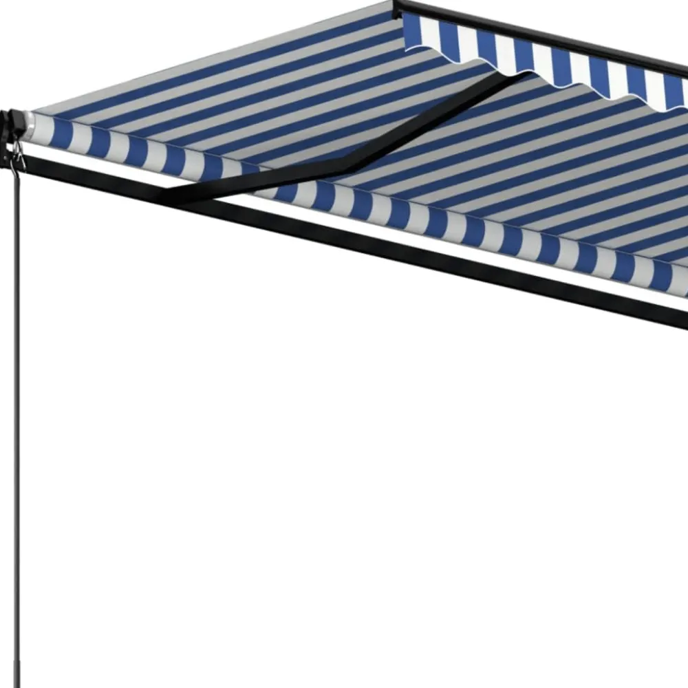 Best FinePRICE Manuaalisesti sisäänkelattava markiisi 1 300x250 cm sininen/valkoinen