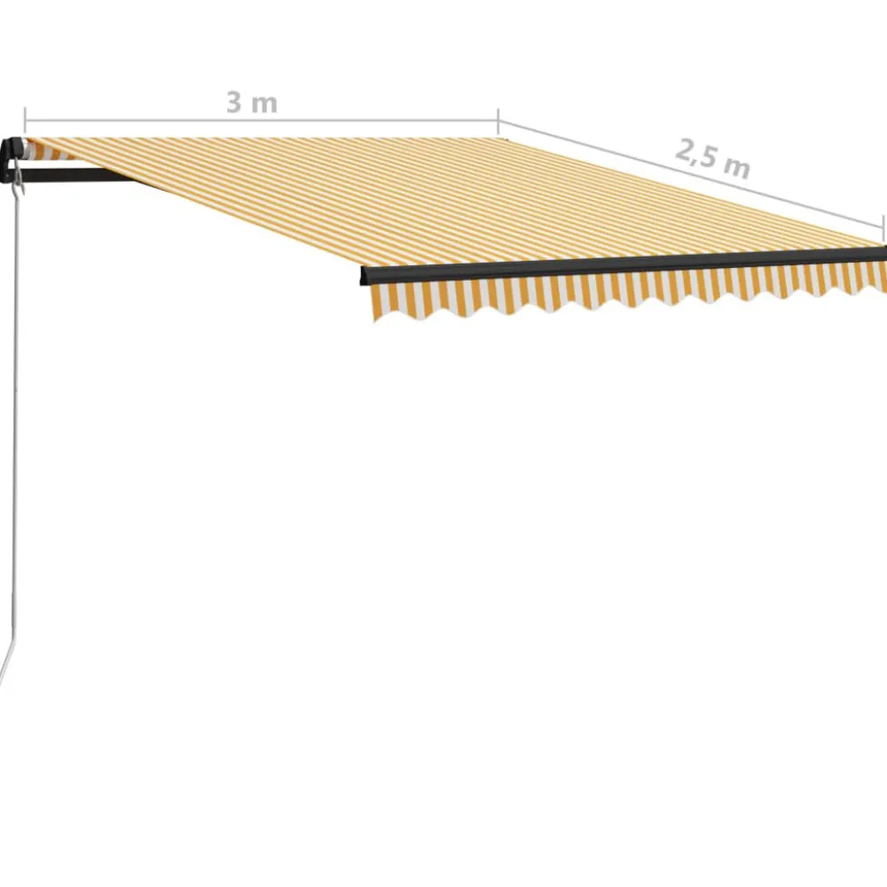 Best FinePRICE Manuaalisesti sisäänkelattava markiisi 1 300x250 cm sininen/valkoinen