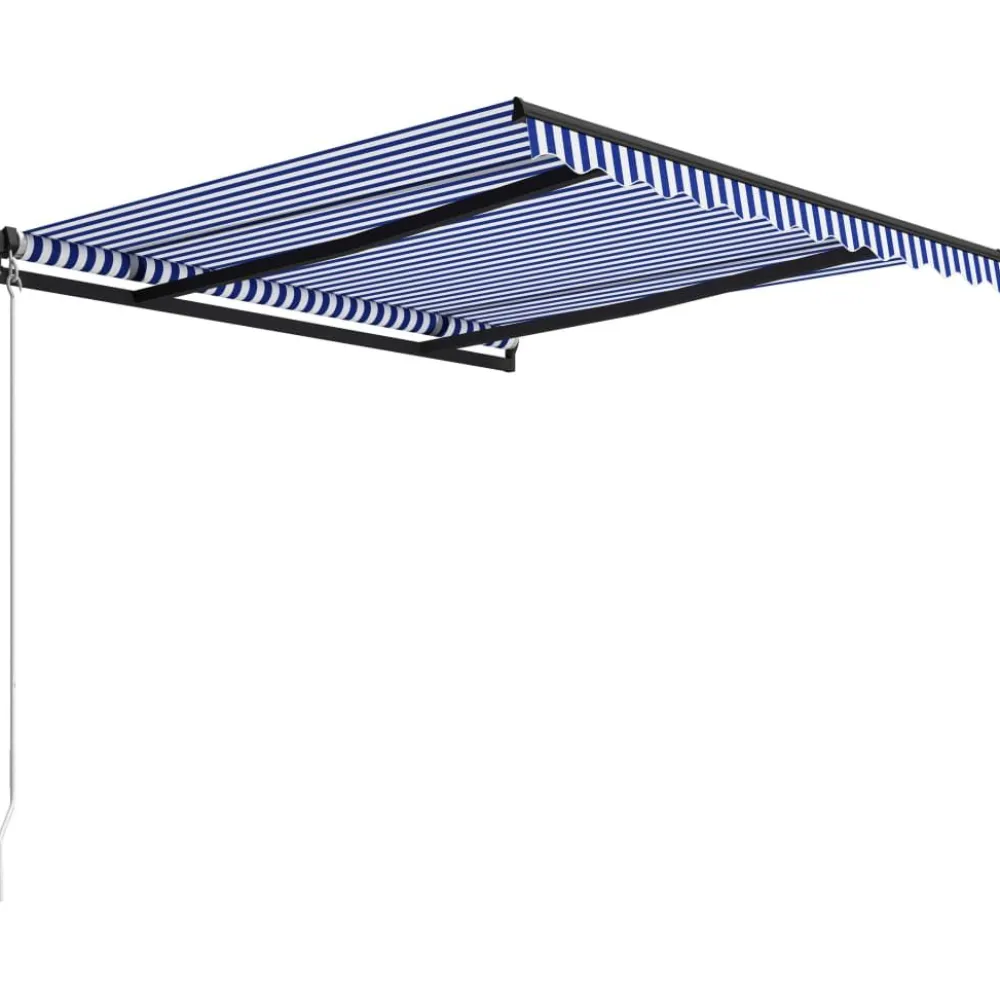 Best FinePRICE Manuaalisesti sisäänkelattava markiisi 1 300x250 cm sininen/valkoinen