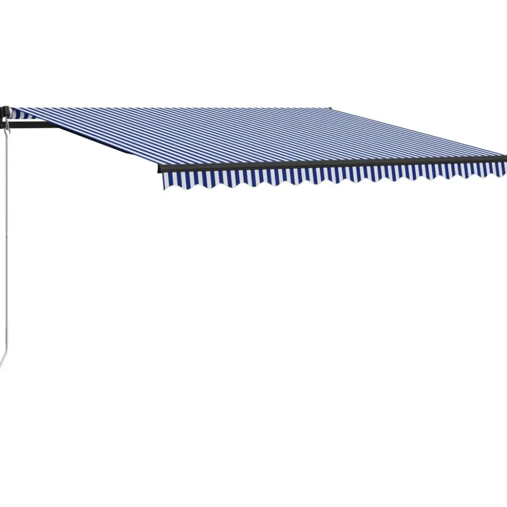 Best FinePRICE Manuaalisesti sisäänkelattava markiisi 1 300x250 cm sininen/valkoinen