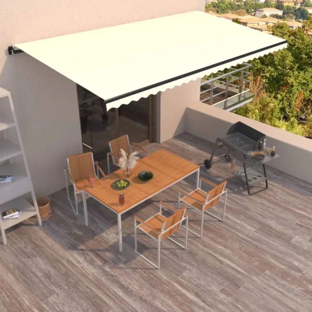Best FinePRICE Manuaalisesti sisäänkelattava markiisi 1 300x250 cm sininen/valkoinen