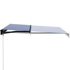 Best FinePRICE Manuaalisesti sisäänkelattava markiisi 1 300x250 cm sininen/valkoinen