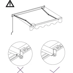 Best FinePRICE Manuaalisesti sisäänkelattava markiisi 1 300x250 cm sininen/valkoinen