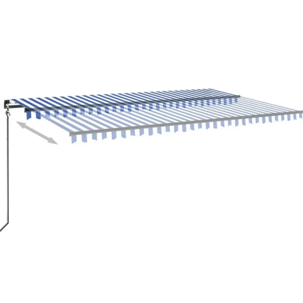 Best FinePRICE Manuaalisesti sisäänkelattava markiisi 1 300x250 cm sininen/valkoinen