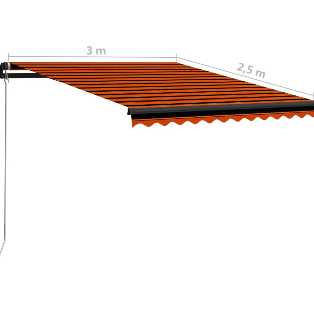 Best FinePRICE Manuaalisesti sisäänkelattava markiisi 1 300x250 cm sininen/valkoinen