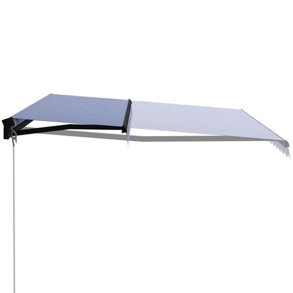 Best FinePRICE Manuaalisesti sisäänkelattava markiisi 1 300x250 cm sininen/valkoinen