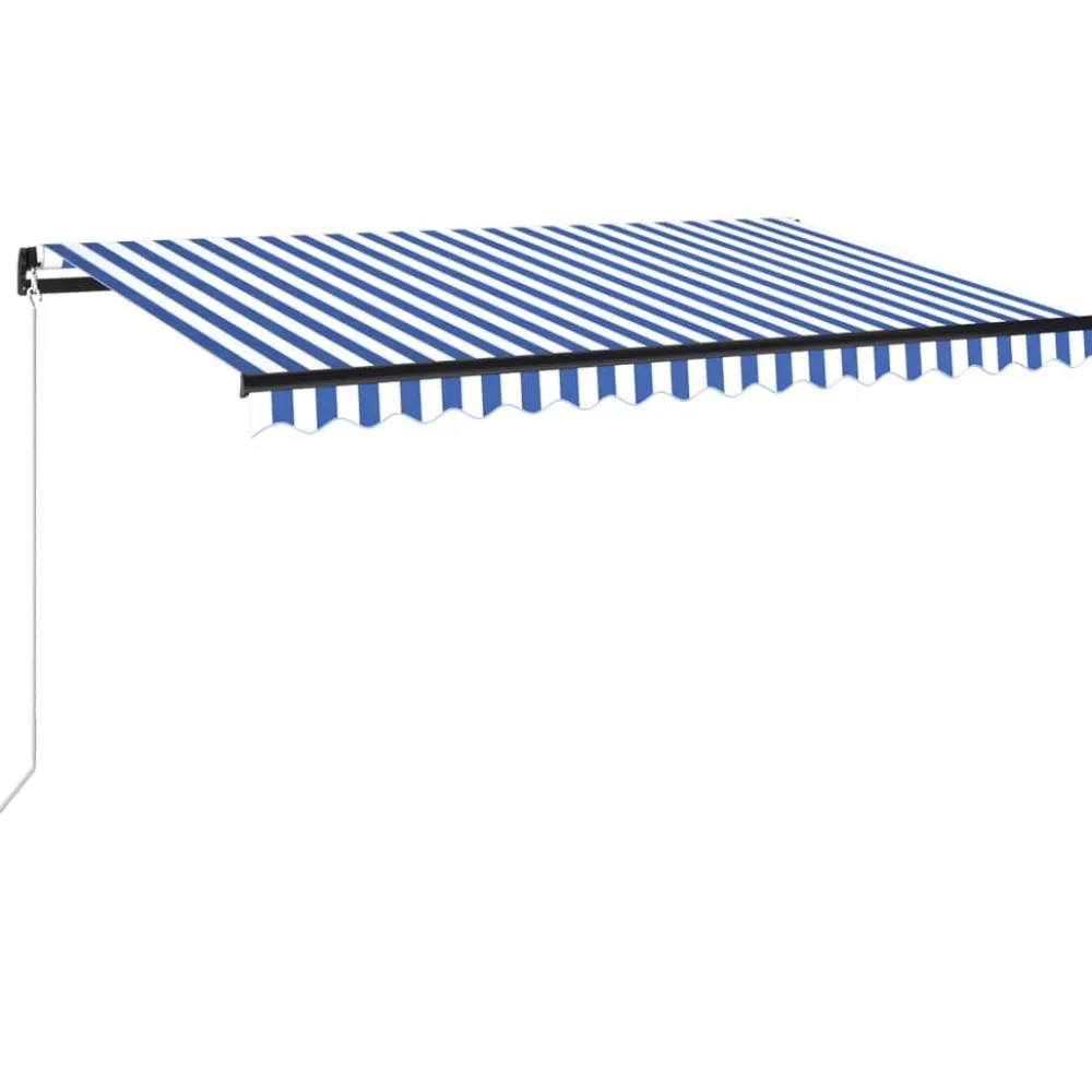 Best FinePRICE Manuaalisesti sisäänkelattava markiisi 1 300x250 cm sininen/valkoinen