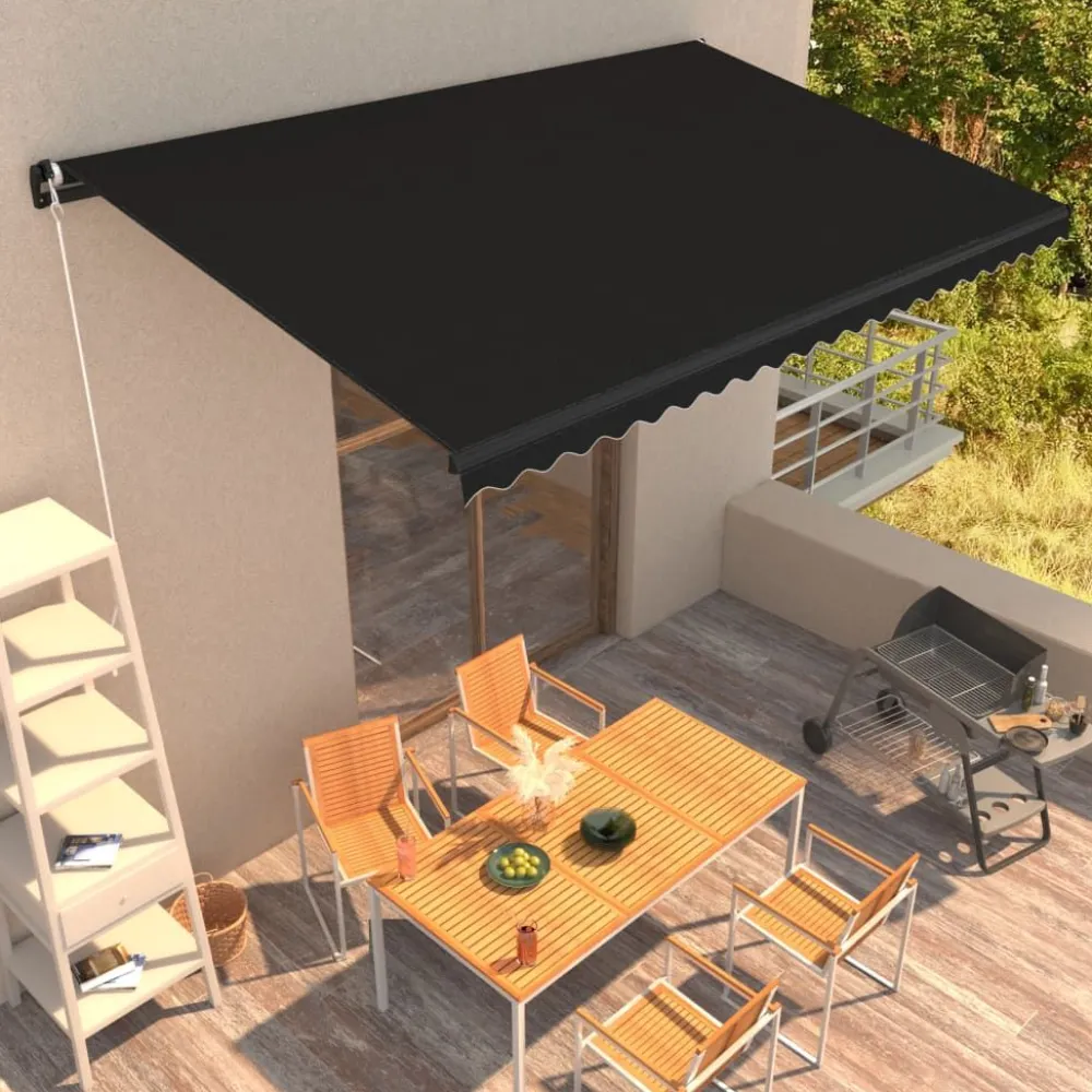 Best FinePRICE Manuaalisesti sisäänkelattava markiisi 1 300x250 cm sininen/valkoinen