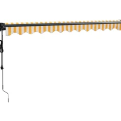 Clearance FinePRICE Markiisi, automaattisesti sisäänkelattava, keltavalkoinen 3x2,5 m