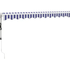 New FinePRICE Markiisi, automaattisesti sisäänkelattava, sininen/valkoinen, 3x2,5 m