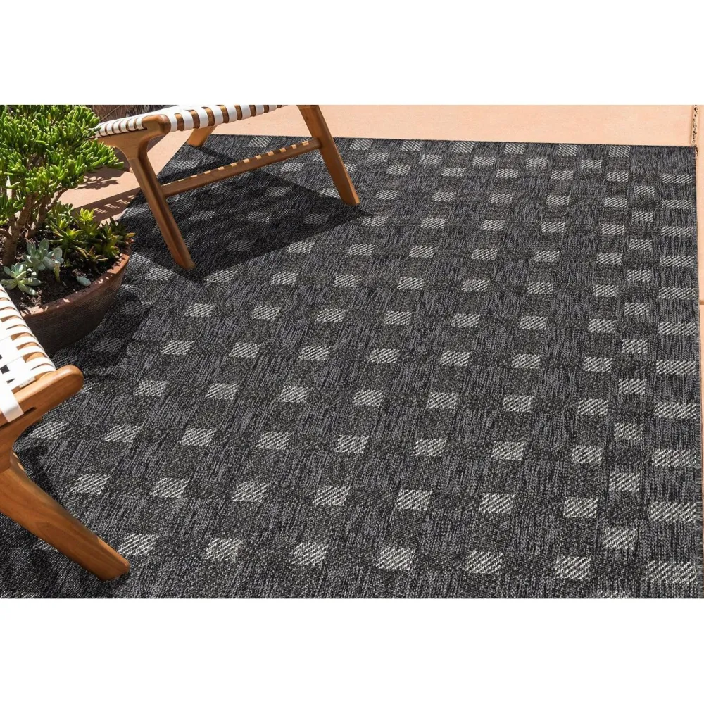 Hot Linento Matto Check 80x150 cm antrasiitti