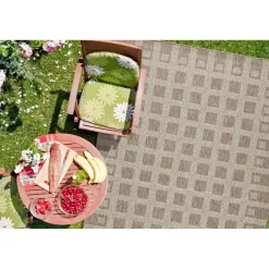 Hot Linento Matto Check 80x150 cm ruskeanbeige