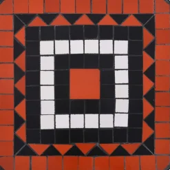 New FinePRICE Mosaiikkisivupöytä terrakotta ja valkoinen keramiikka