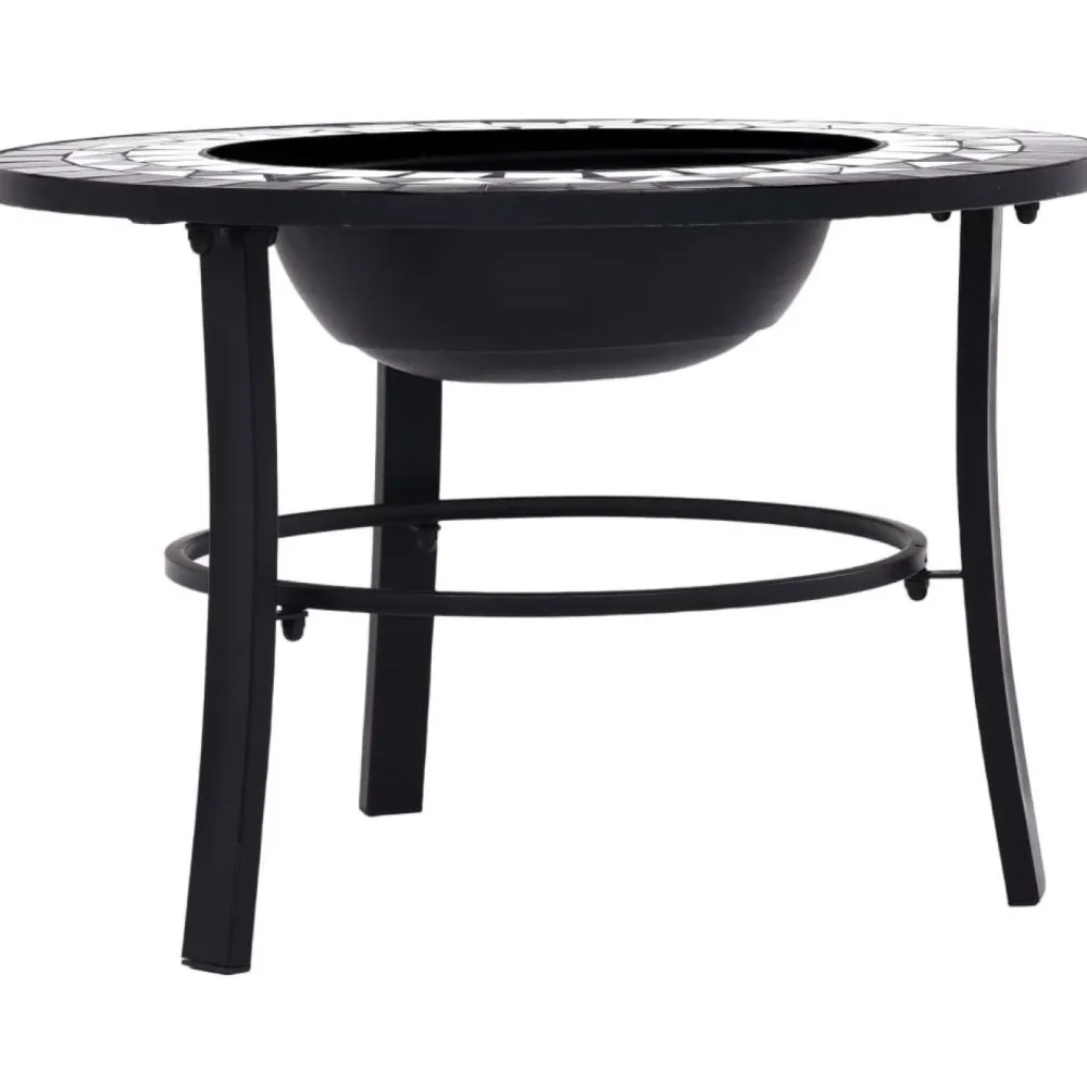 Hot FinePRICE Mosaiikkitulisija 68cm, keramiikka, musta/valkoinen